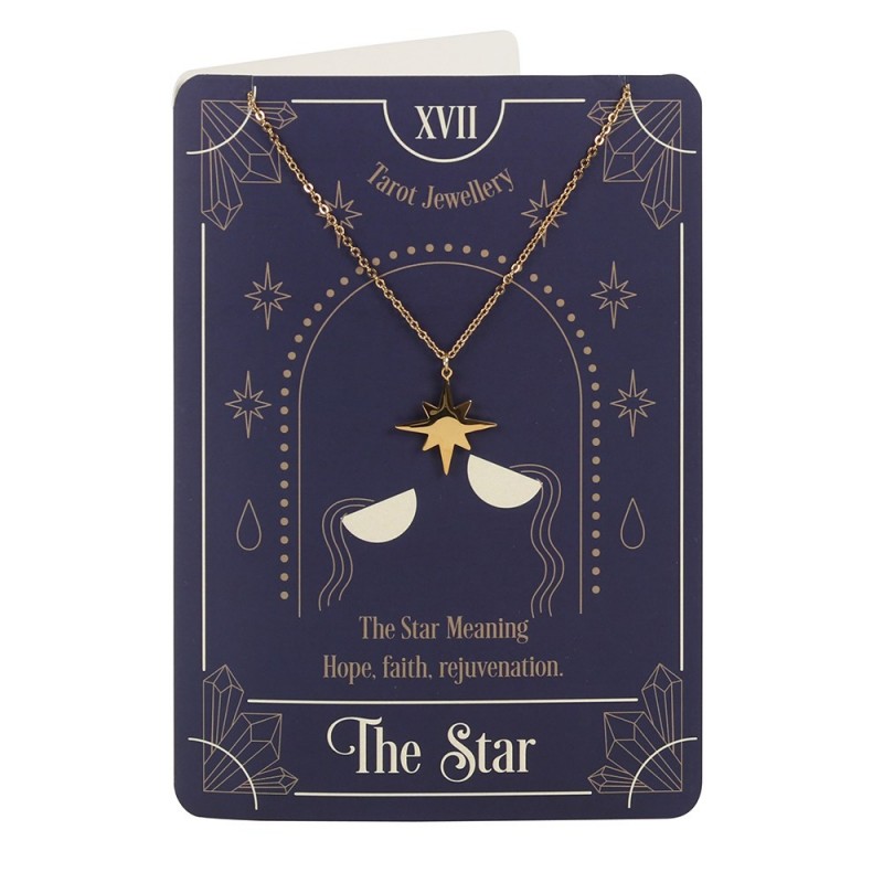 Grusskarte Tarot Stern mit Halskette