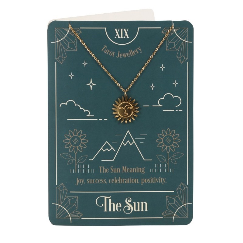 Grusskarte Tarot Sonne mit Halskette