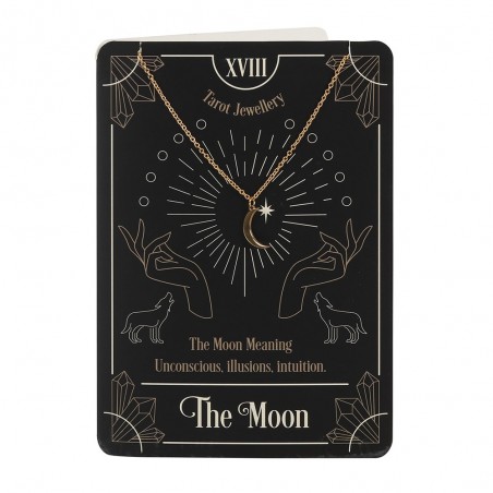 Grusskarte Tarot Mond mit Halskette